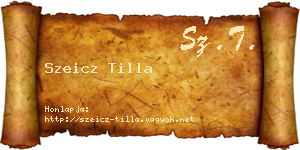 Szeicz Tilla névjegykártya